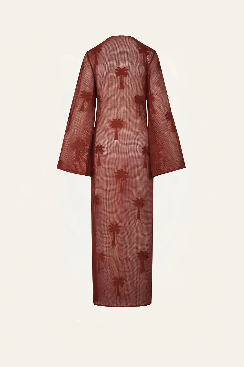 Johanna Ortiz Palm Veil Tunica Cotone Marsala V Scollo