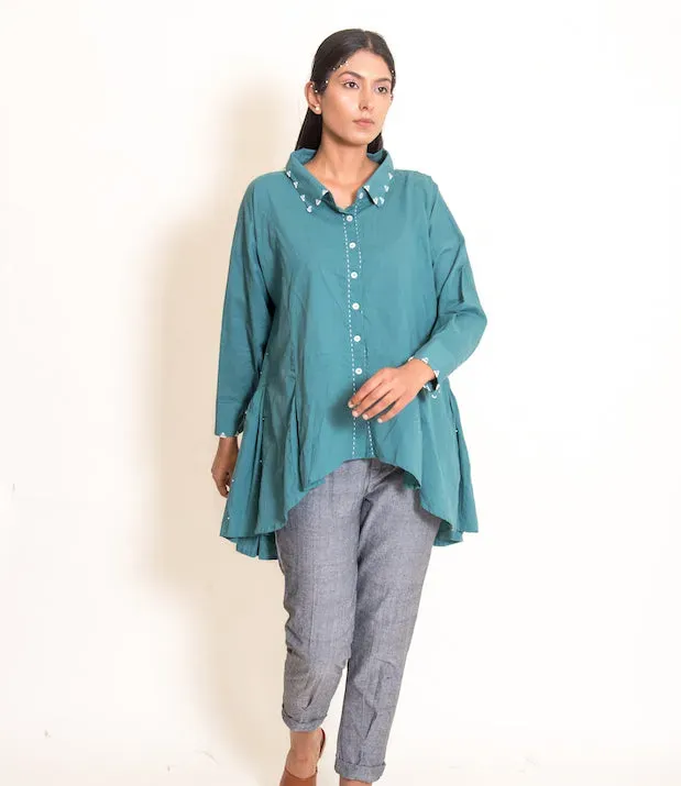 Our Dve Otter coordinato top e pantaloni verde acqua
