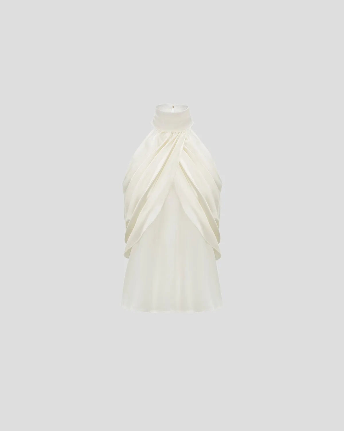 Violante Nessi Vasari Top avorio seta halter drappeggiato