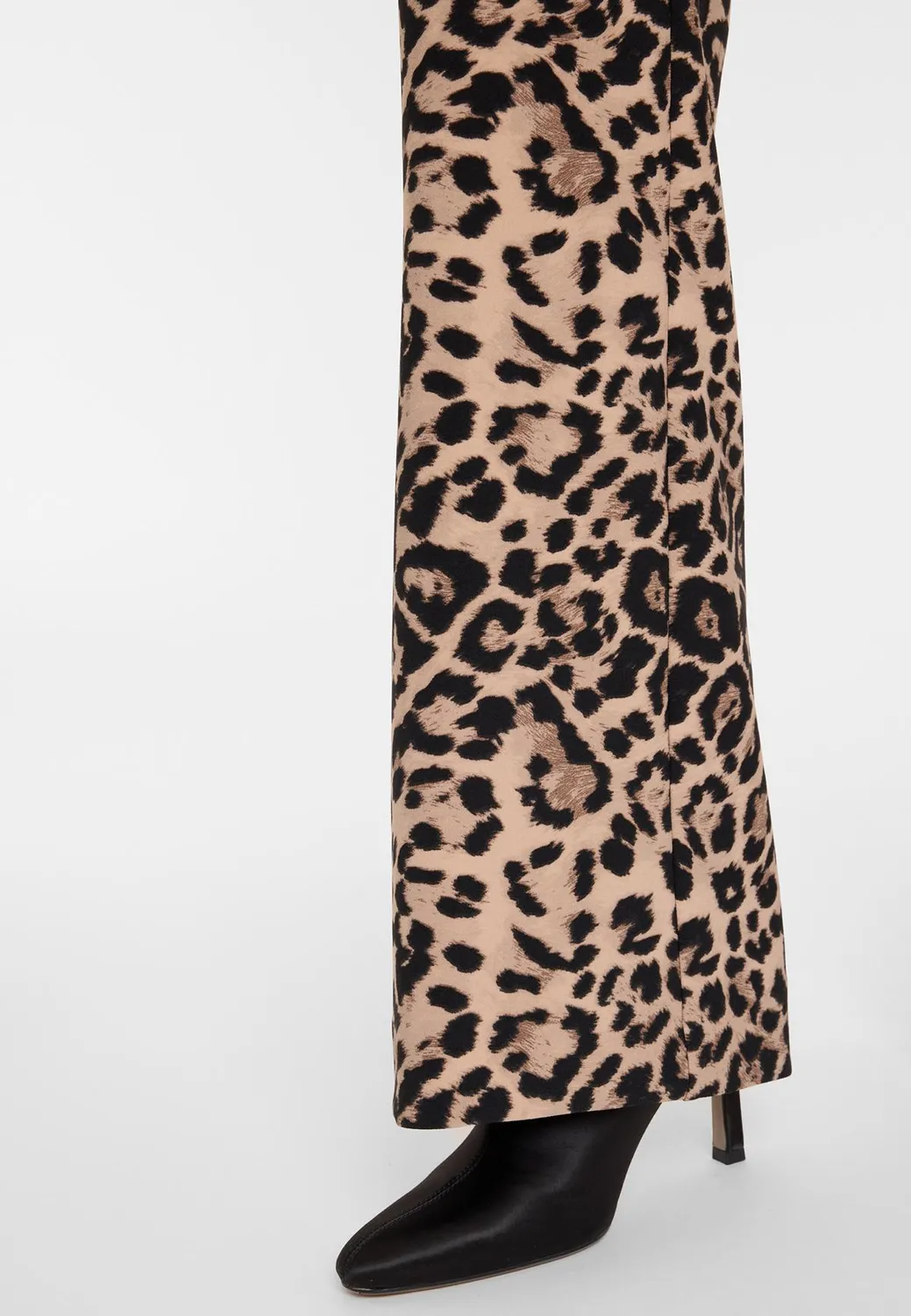 Ana Alcazar Adami pantaloni palazzo leopardati beige