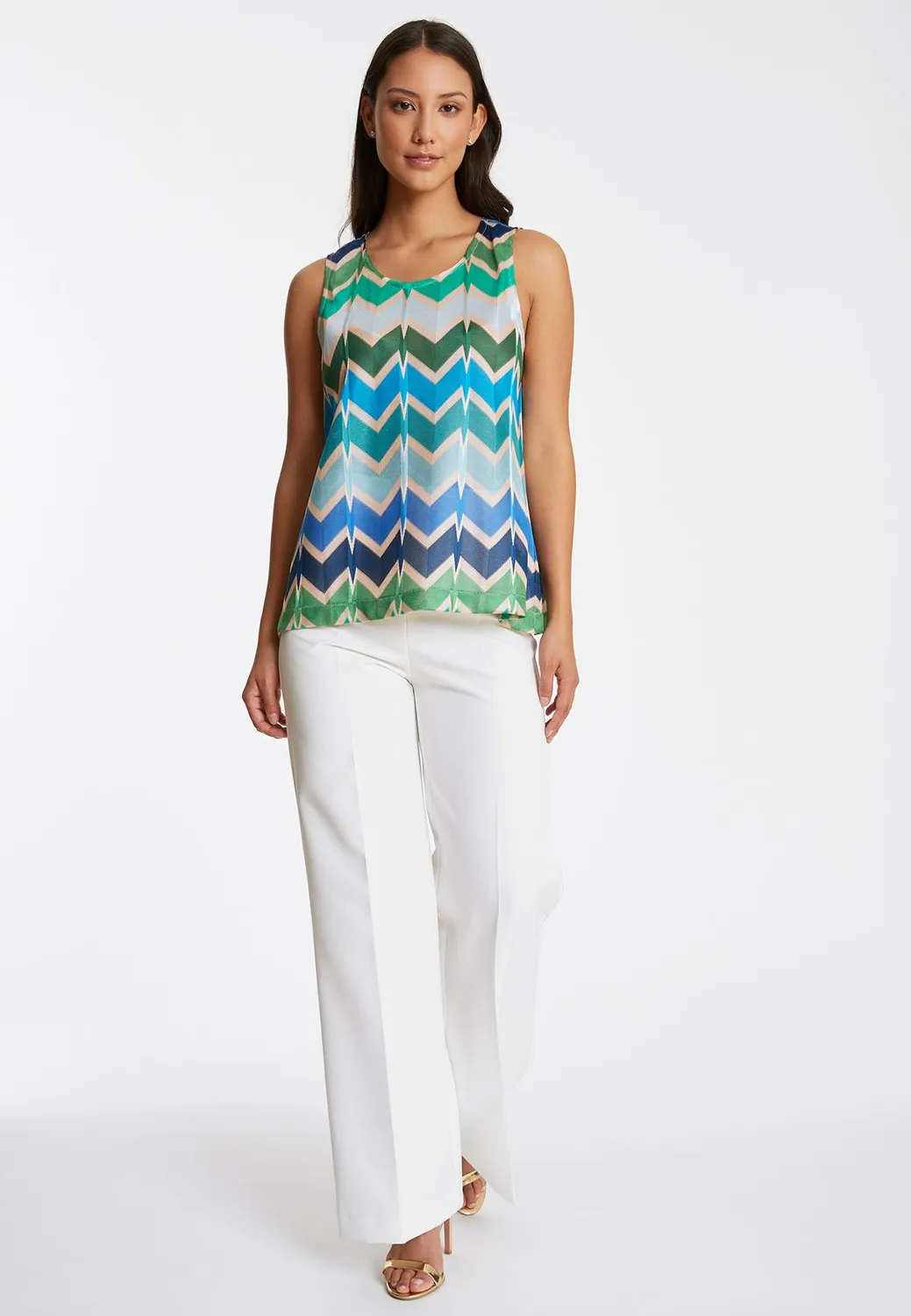 Ana Alcazar Pahea top estivo verde zigzag