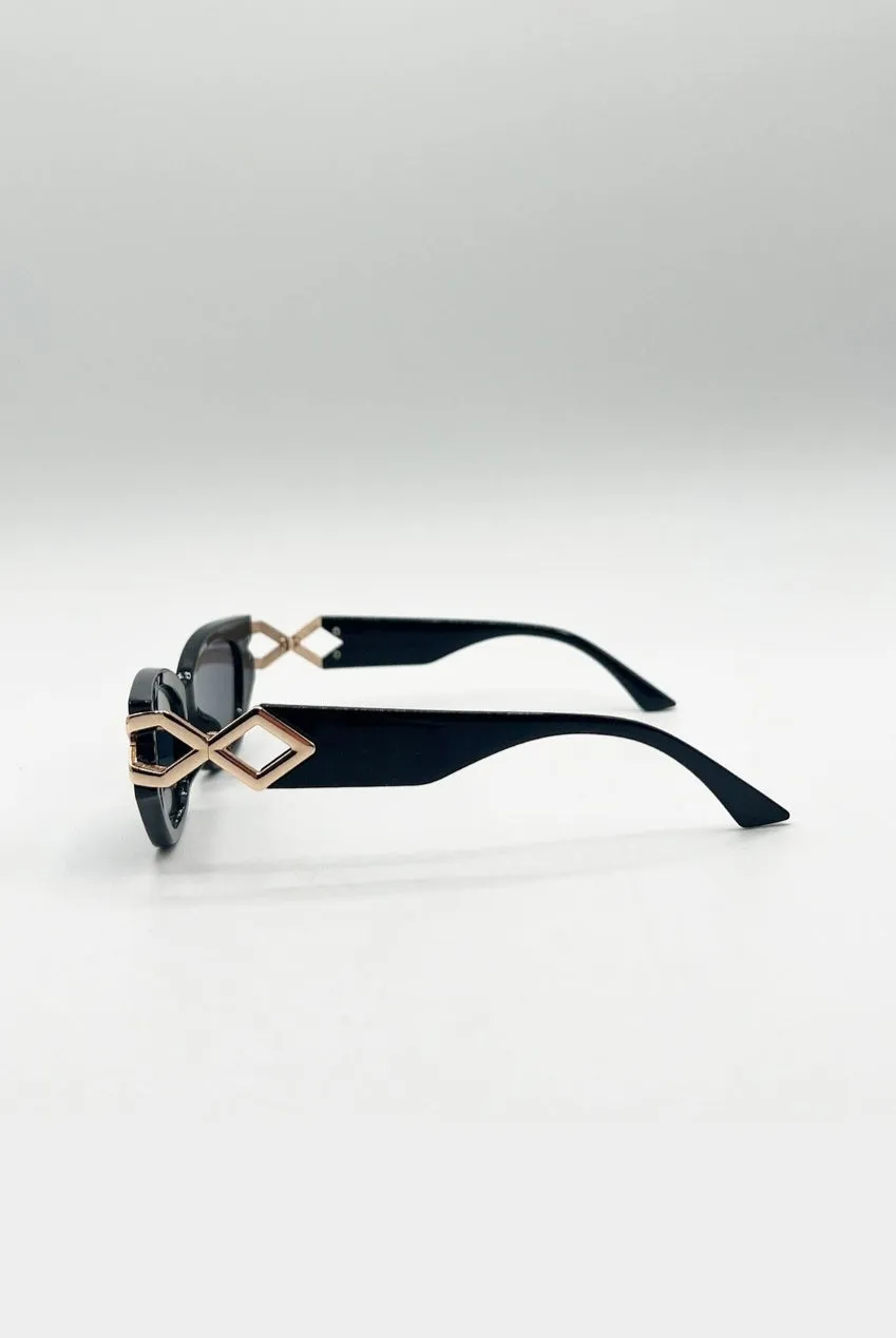 SVNX Cat-Eye Side Detail occhiali da sole nero