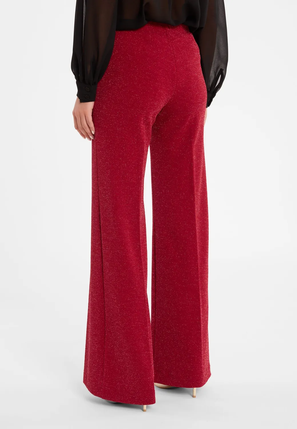 Ana Alcazar Cilky pantaloni lurex rossi