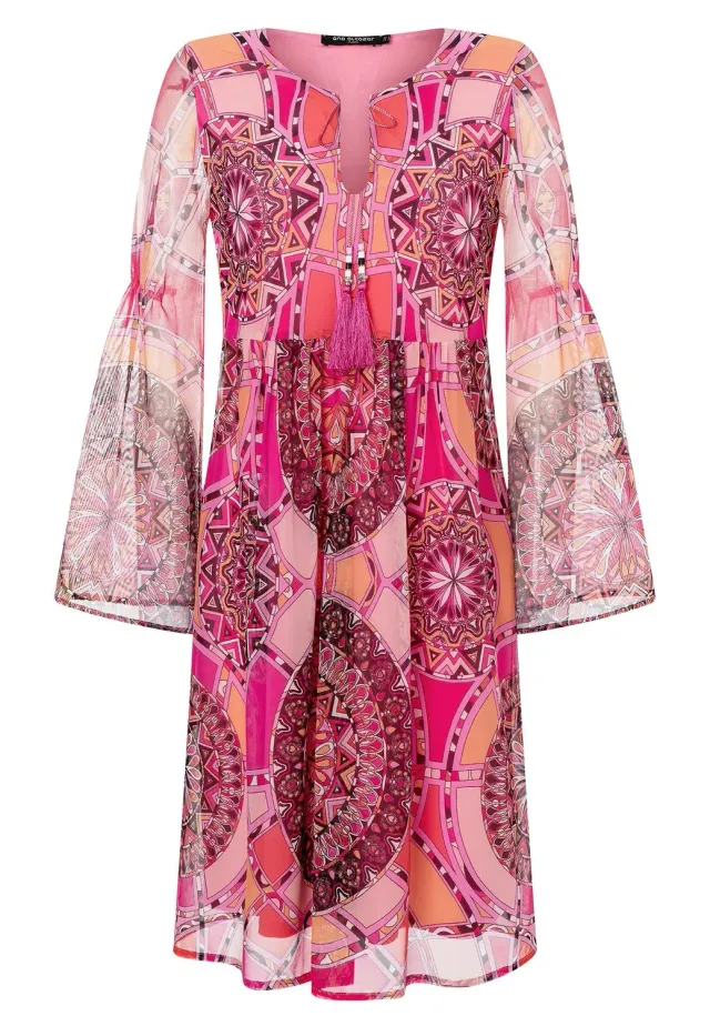 Ana Alcazar Leika abito boho corto fantasia paisley