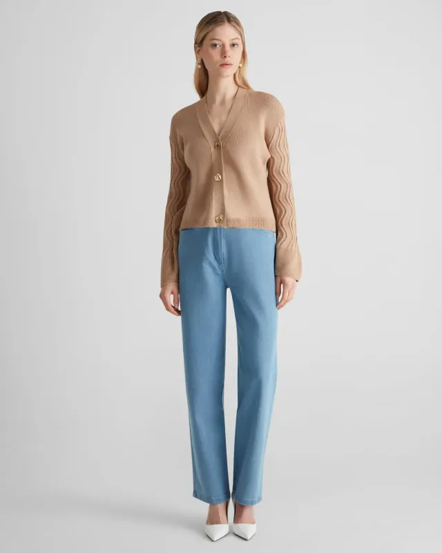 Violante Nessi Wei Wei cardigan beige in cashmere