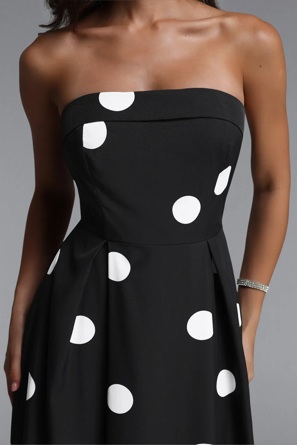 Bella Barnett Marley abito maxi pois nero L sartoriale