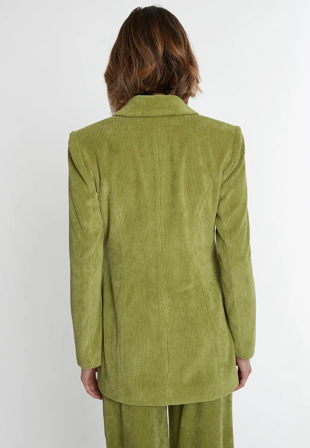 Ana Alcazar Sasa blazer lungo velluto lime