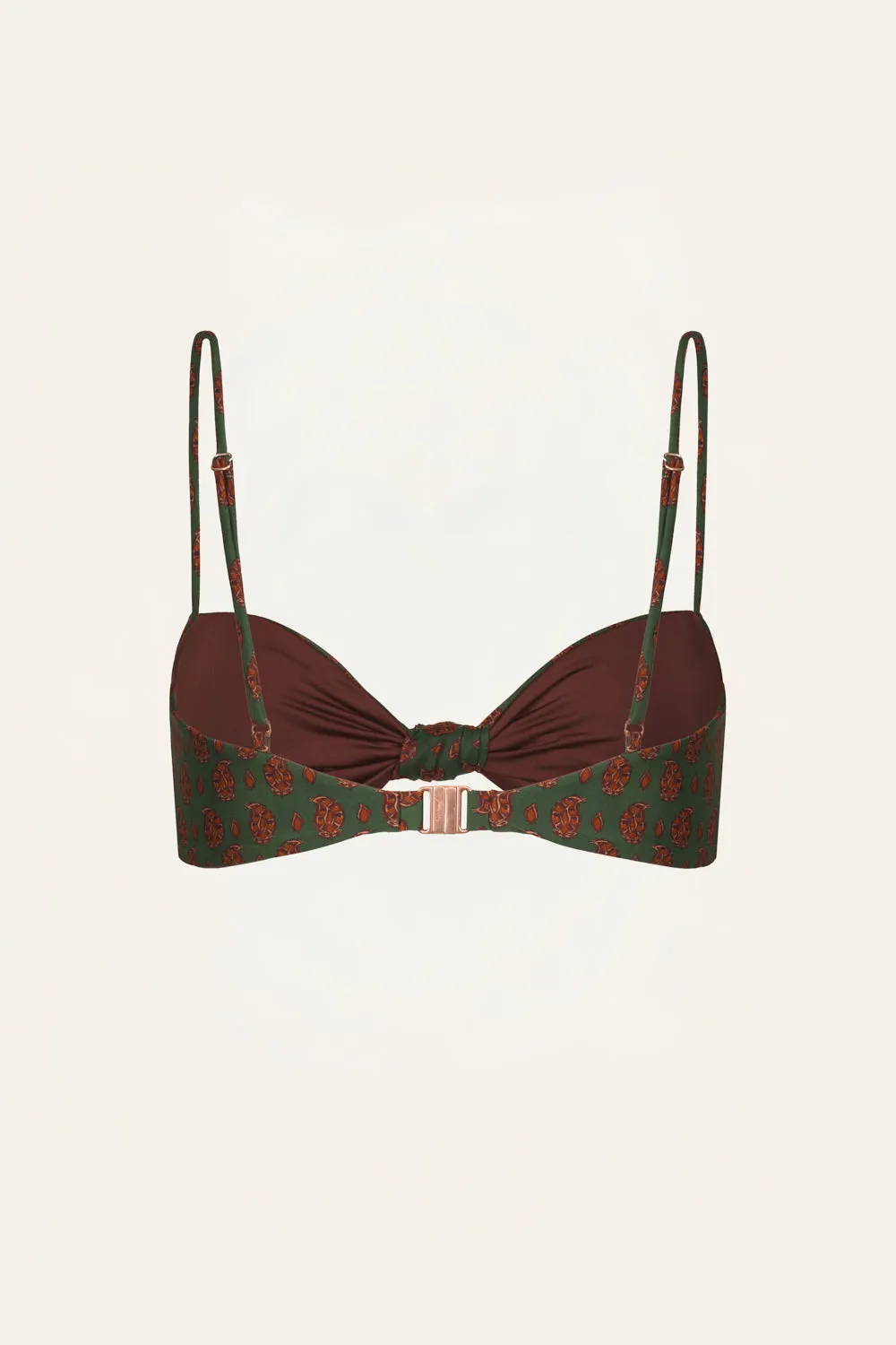 Johanna Ortiz Bandana Marina top bikini verde incrociato
