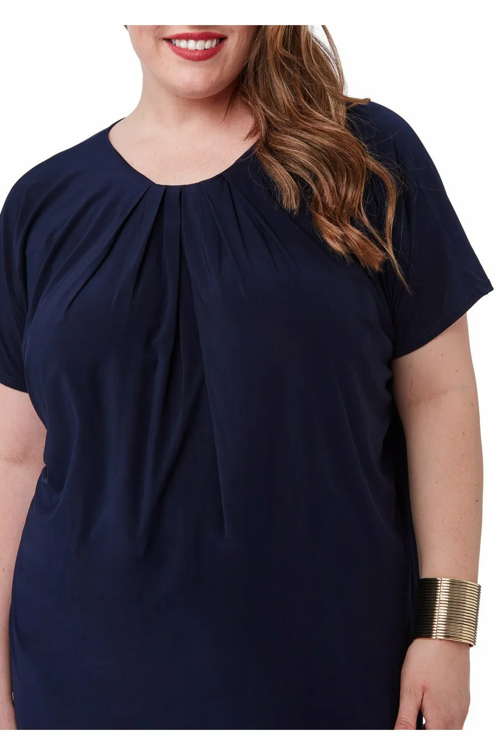 Goddiva DR3090 abito midi blu navy manica corta