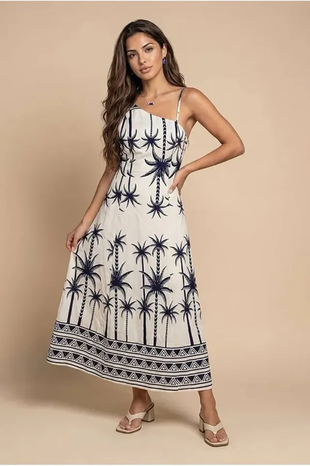Urban Bliss Border abito lungo blu navy leggero