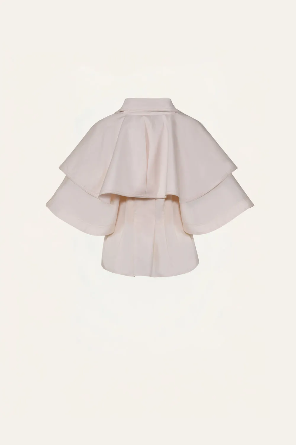 Johanna Ortiz Suspiro Gaucho top cotone ecru volant