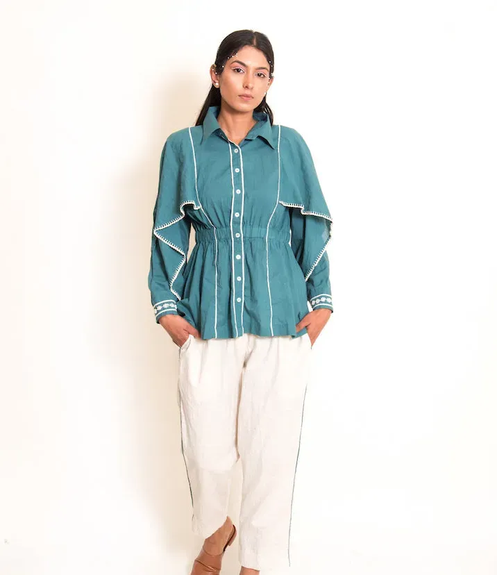 Our Dve Cordelia Cuttle coordinato cotone verde turchese