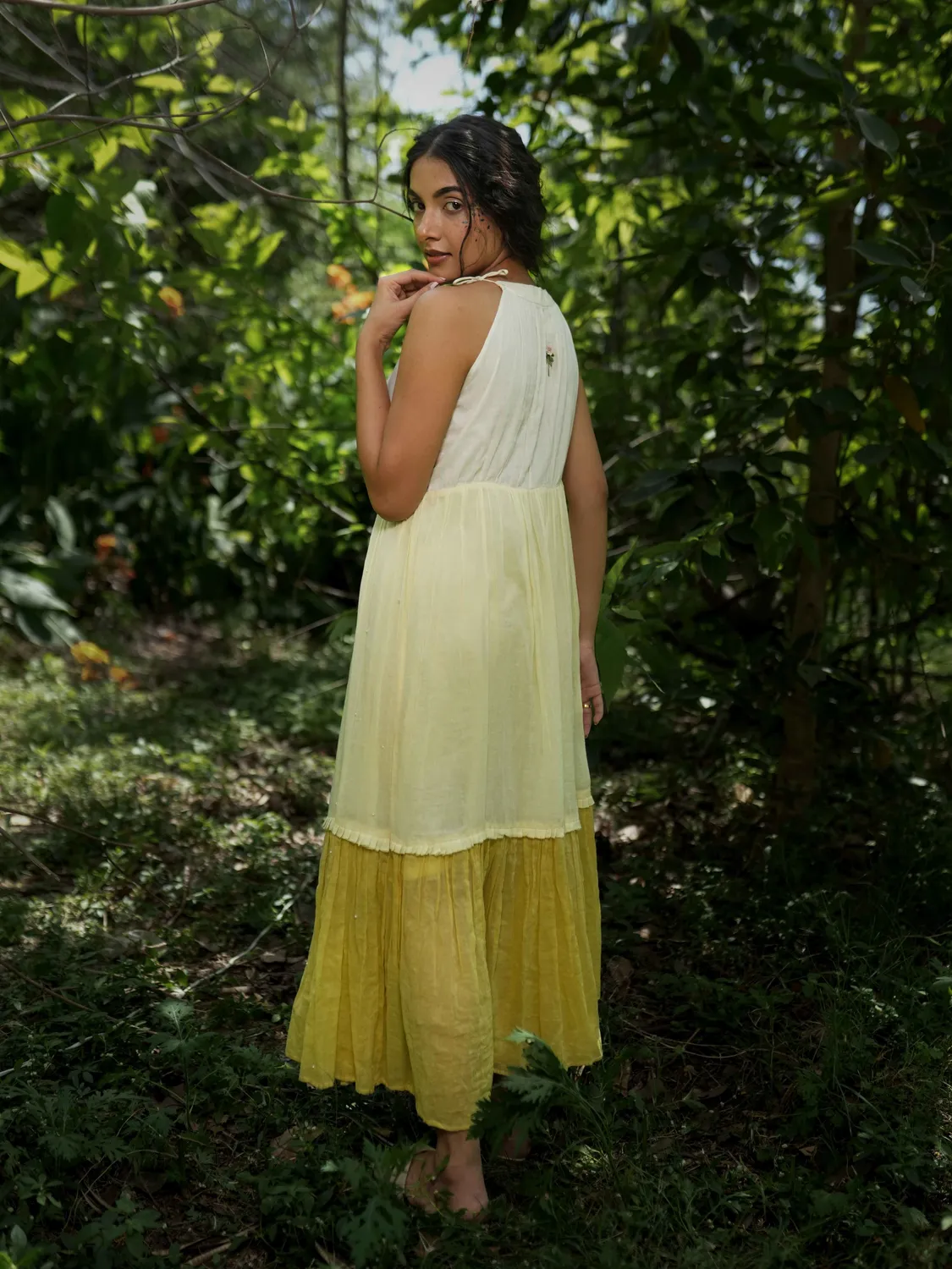 Our Dve Rabia Set completo abito e giacca giallo