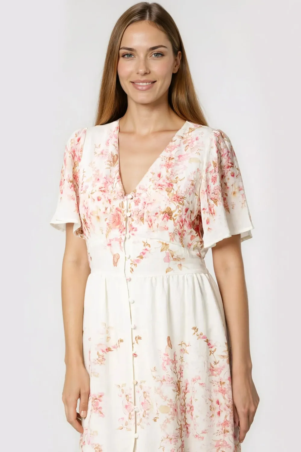 Aftershock London Pink Blossom abito maxi rosa cotone