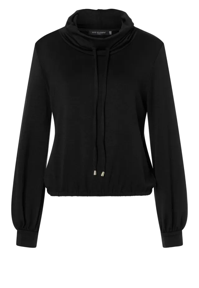 Ana Alcazar Selly top collo alto nero jersey