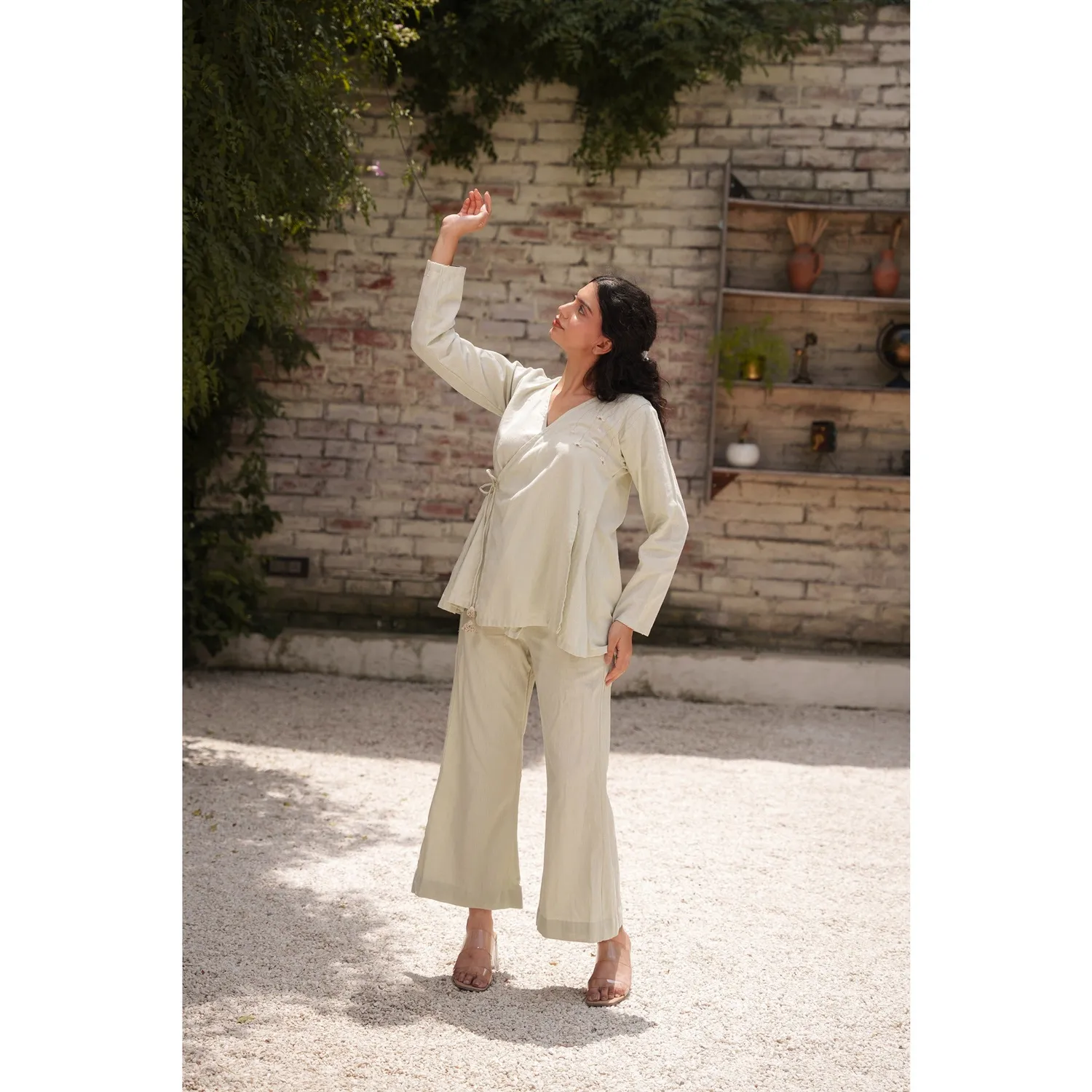 Our Dve Capsule 11 pantaloni grigi tessuto a mano