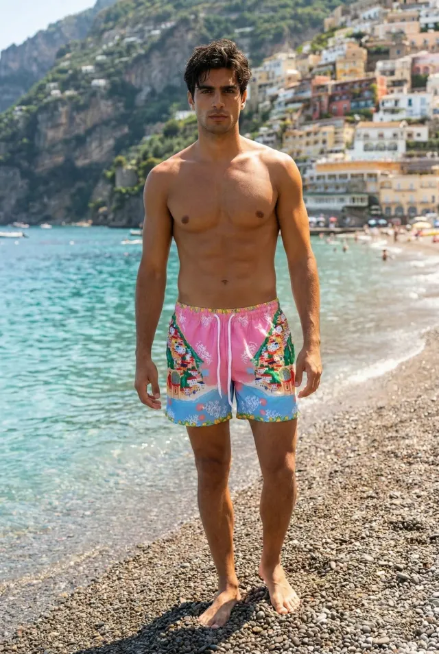 Antica Sartoria FW137 costume boxer rosa elastan