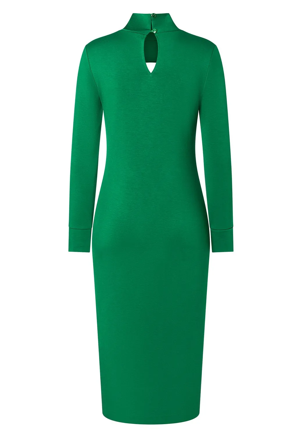 Ana Alcazar Melly abito midi verde collo alto cut-out