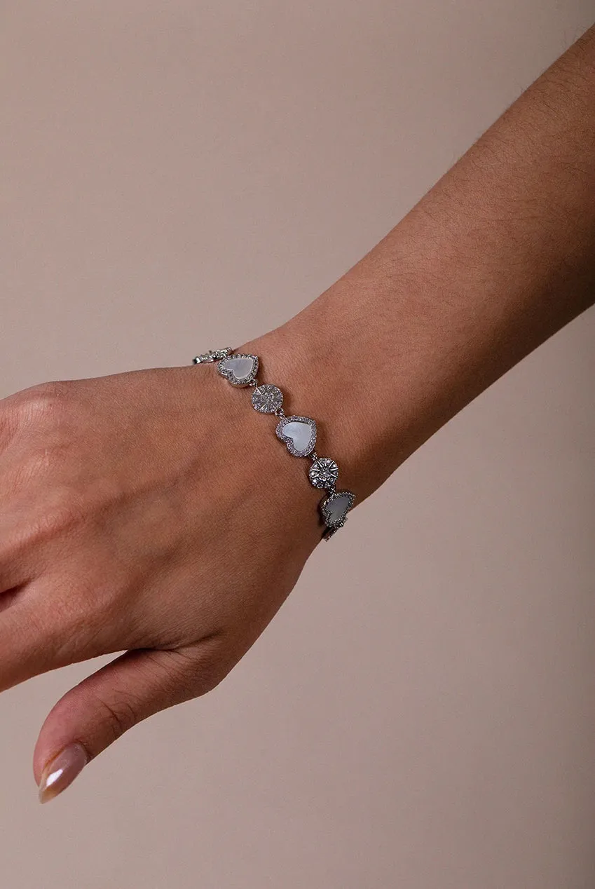 SVNX Bracciale Argento Cuore Diamante Regalo