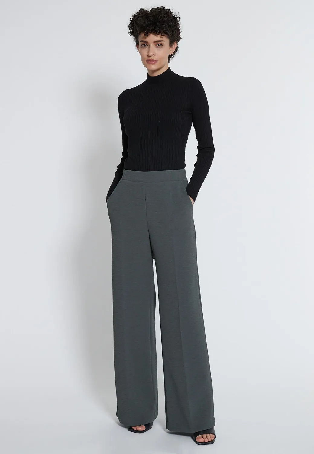 Ana Alcazar Hapase pantaloni palazzo grigi Marlene