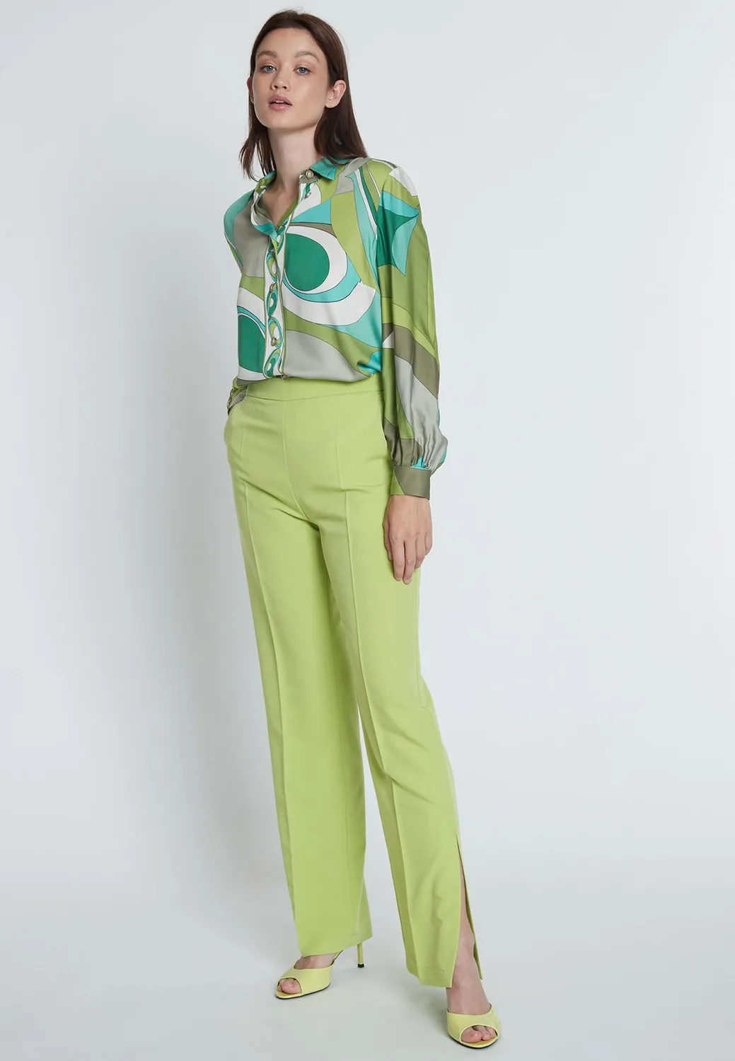Ana Alcazar Ribora pantaloni estivi verde lime