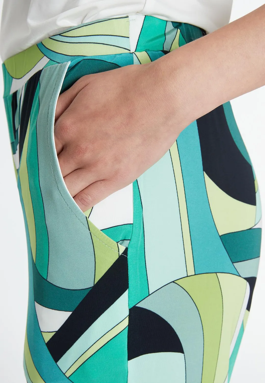 Ana Alcazar Rico pantaloni fantasia taglie 34-44 verde retro