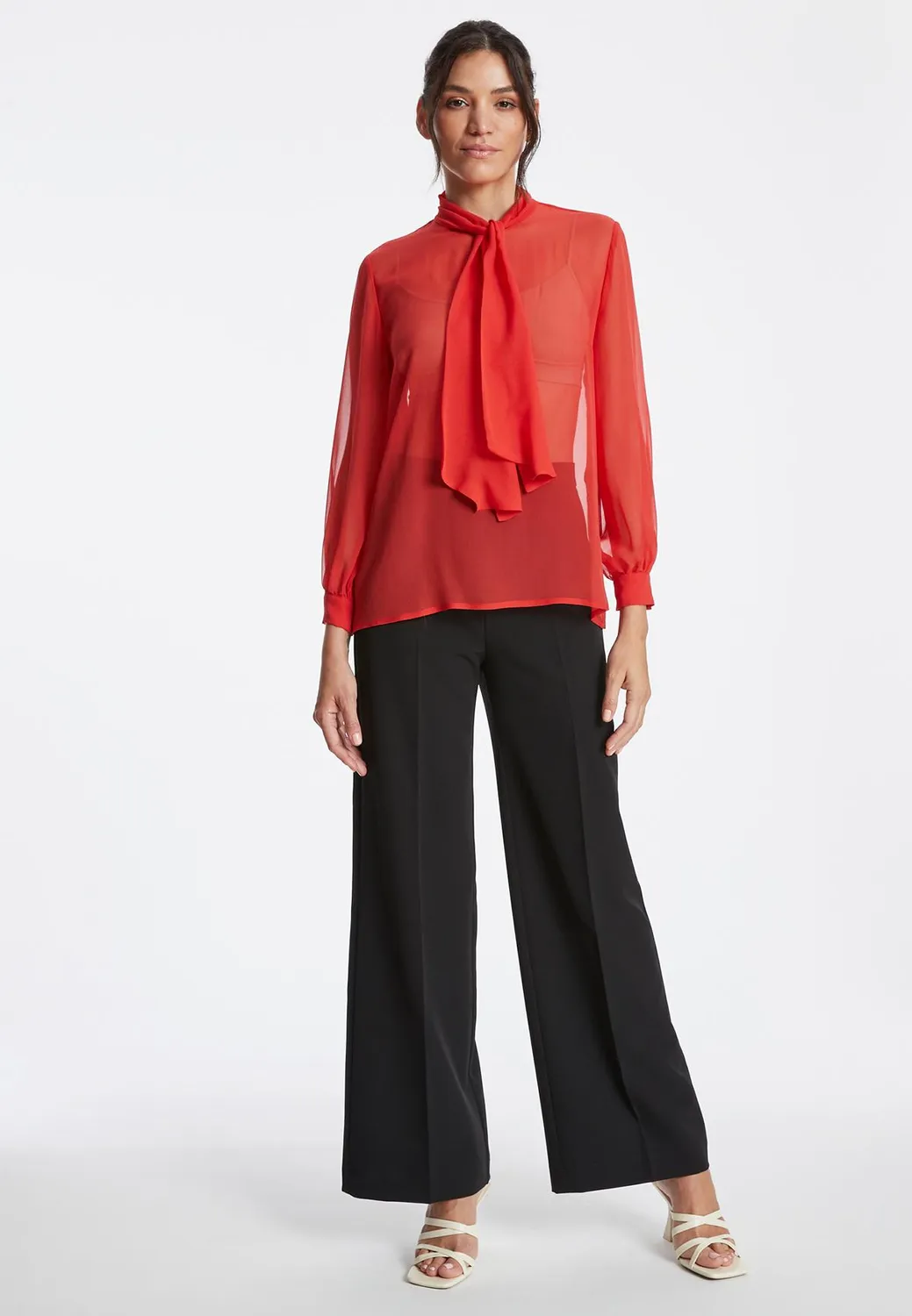 Ana Alcazar Zerona camicetta chiffon rossa