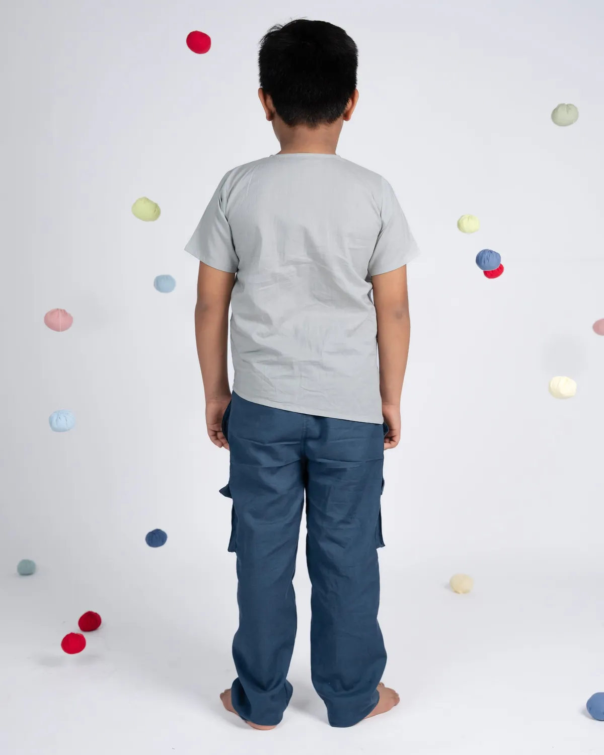 Our Dve Signature Boy camicia bambino grigia cotone