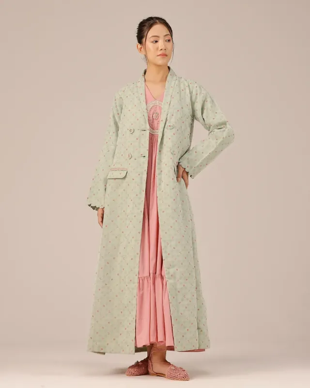 Our Dve Merry Berry completo abito giacca verde organza