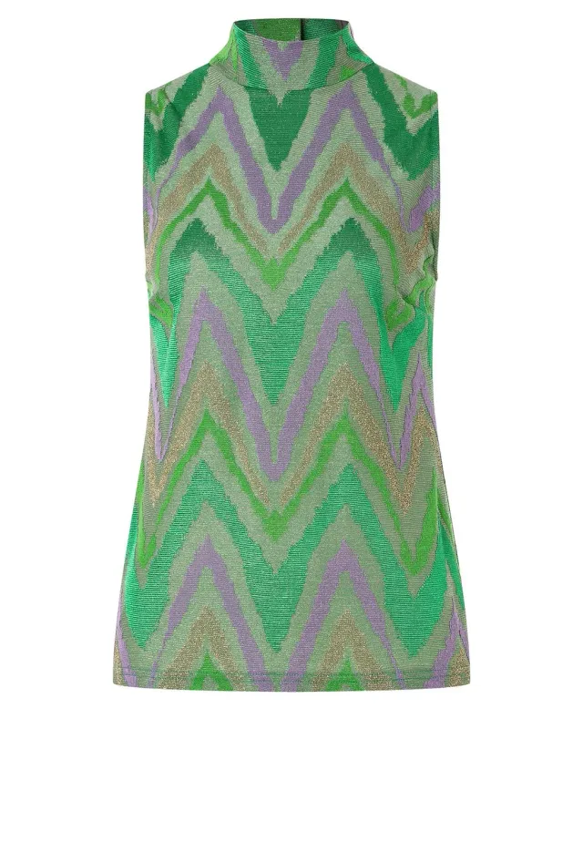 Ana Alcazar Pitras top halter lurex verde