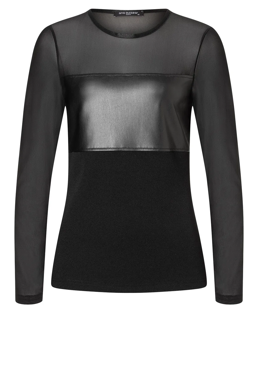 Ana Alcazar Cassia top maniche lunghe jersey ecopelle
