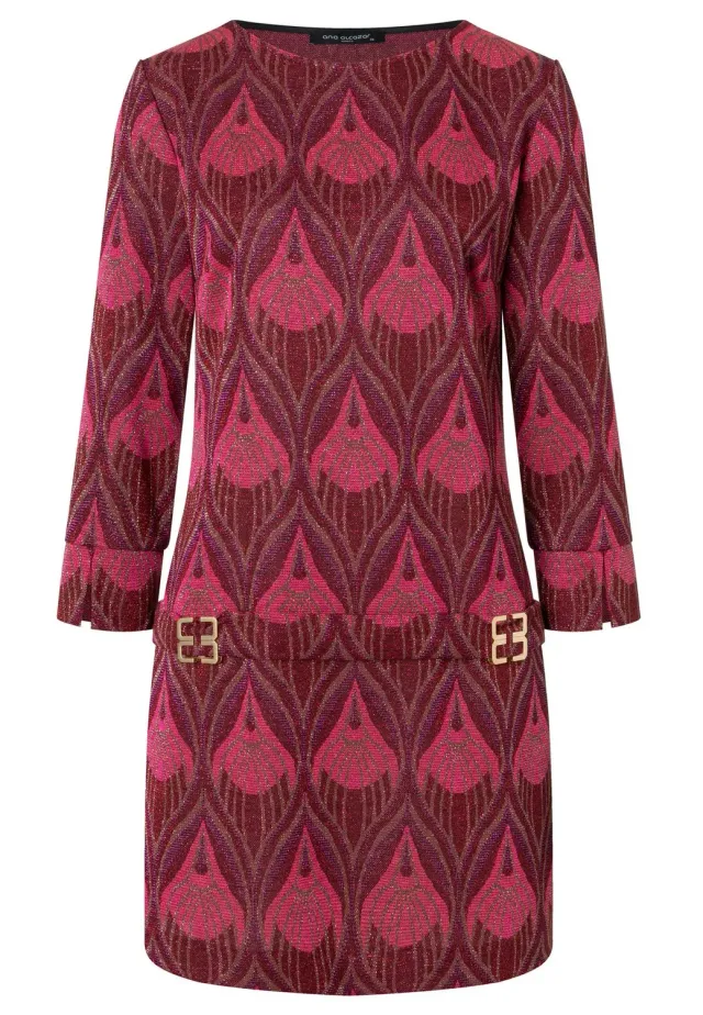 Ana Alcazar Penava abito tunica broccato bordeaux