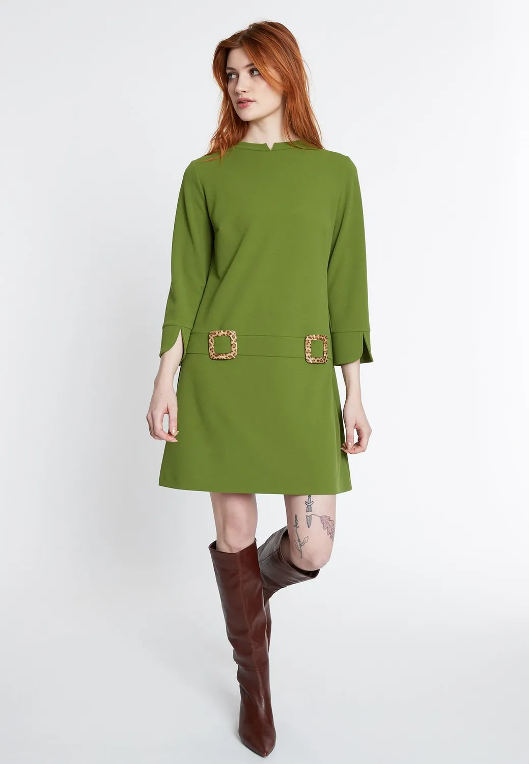 Ana Alcazar Sidena abito corto anni 60 verde mela