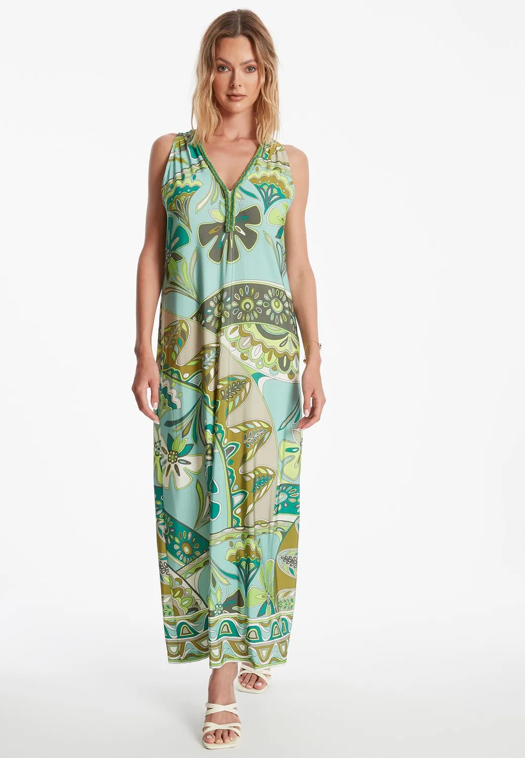 Ana Alcazar Zimoa vestito lungo viscosa floreale