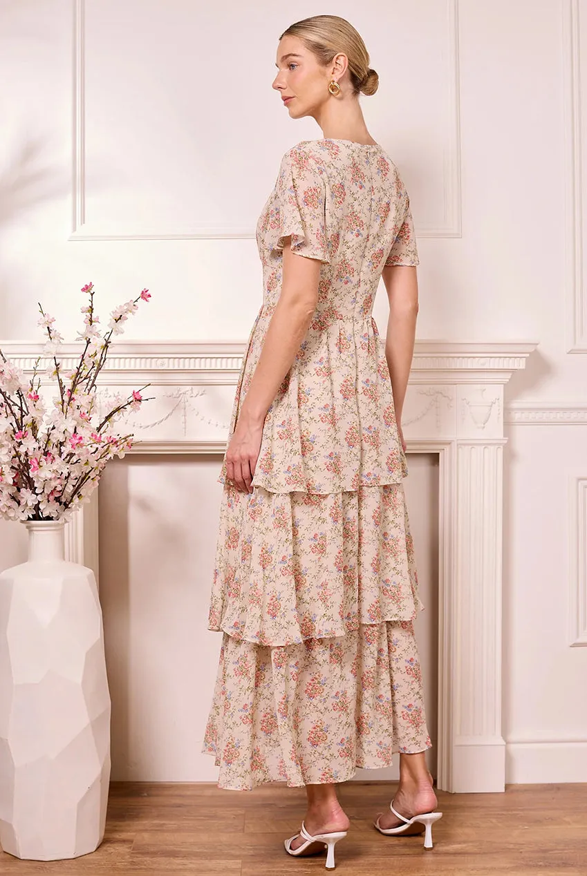 Angeleye Ditsy Floral abito maxi crema fantasia floreale