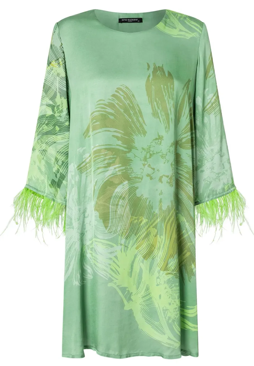 Ana Alcazar Zegali abito tunica satin verde