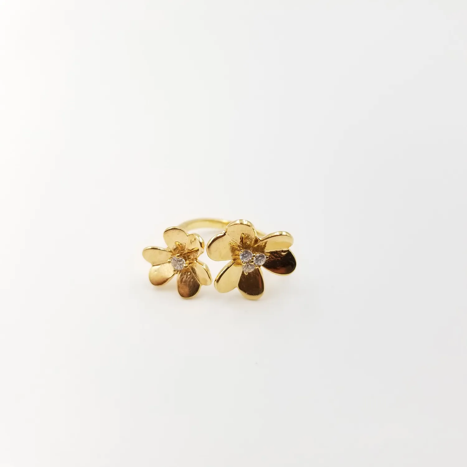 Our Dve Drifter anello argento dorato con zirconi