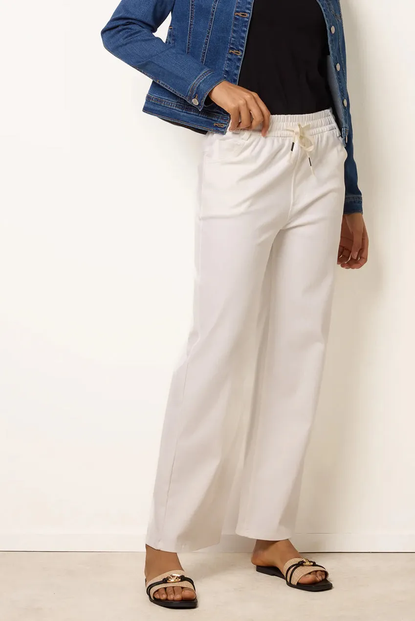 Blue Vanilla Elasticated Tie pantaloni avorio coulisse S-XL