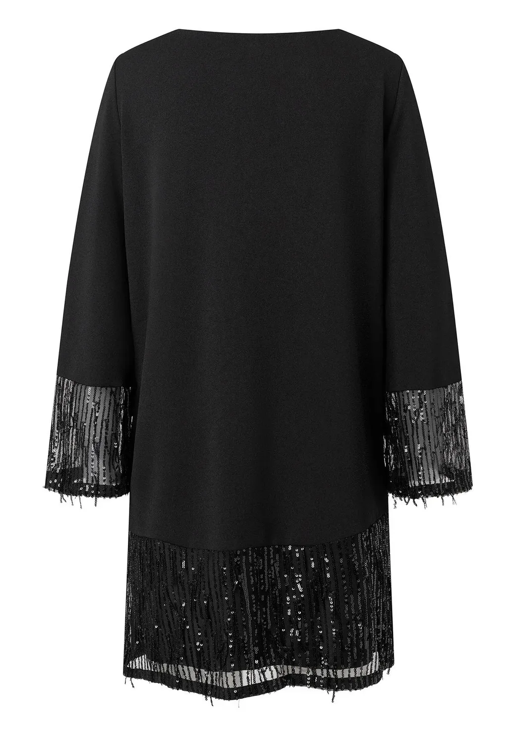 Ana Alcazar Ocane abito tunica nero paillettes corto