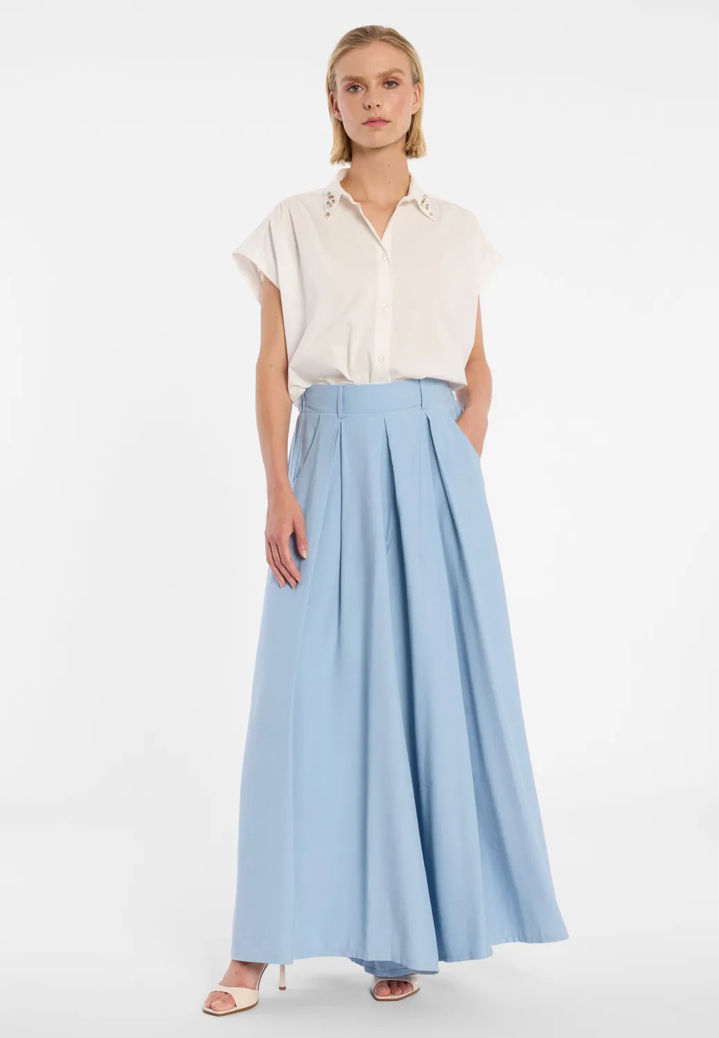 Ana Alcazar Palazzo Trousers Doria pantaloni palazzo azzurri