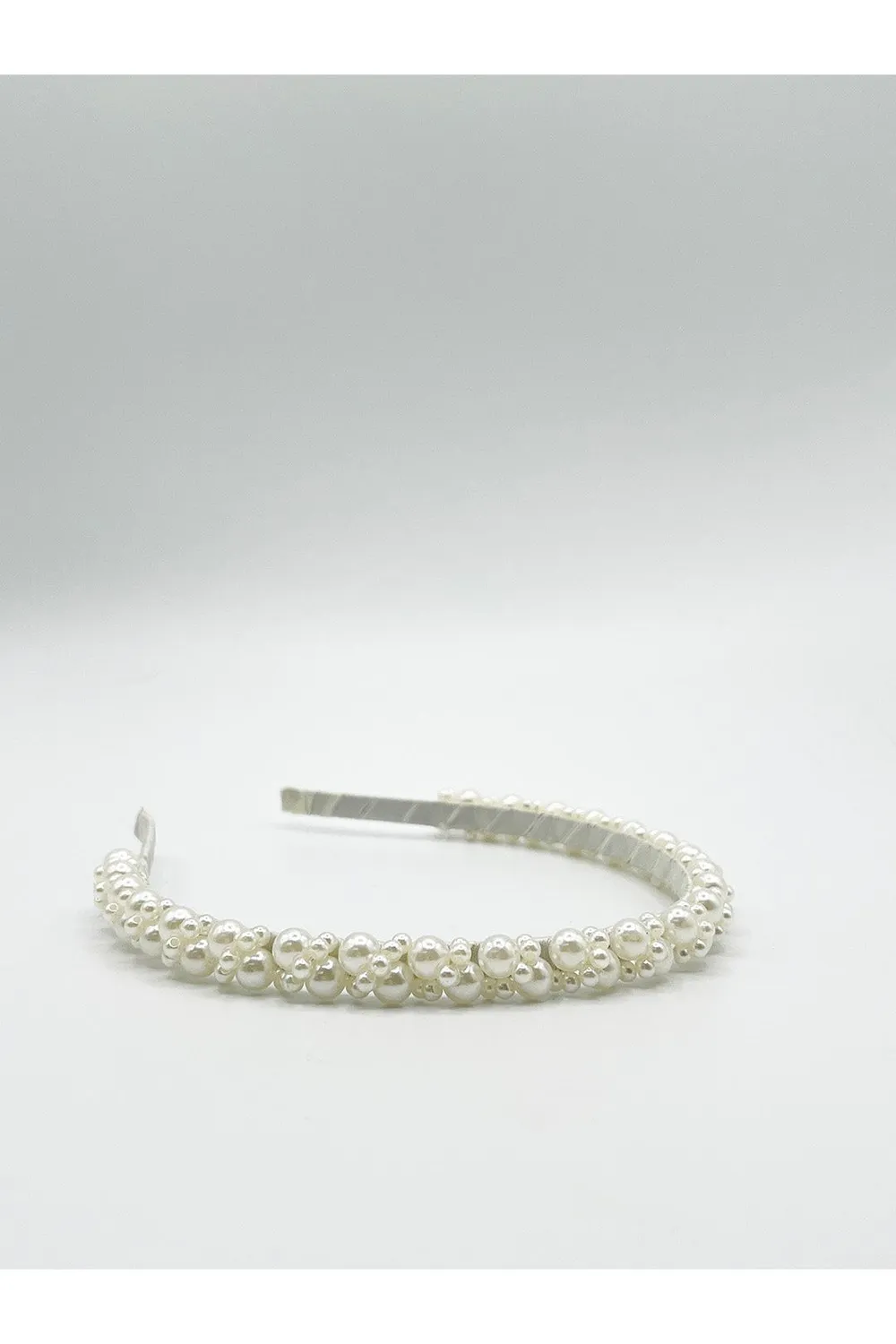 SVNX cerchietto bianco perle minimal cerimonia taglia unica