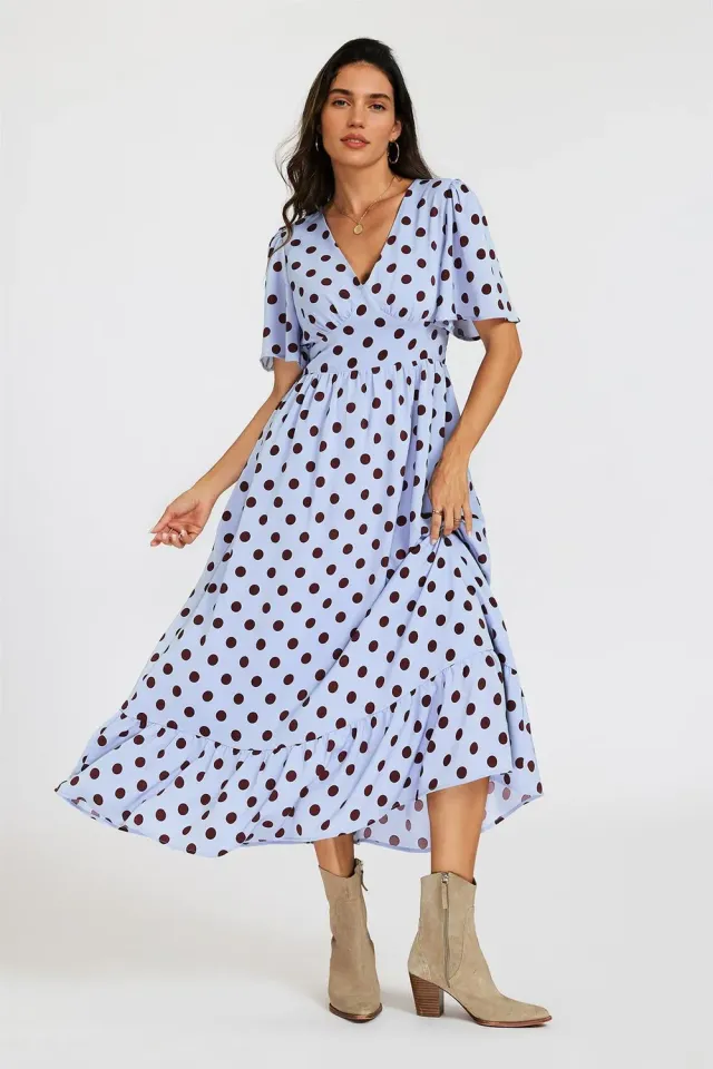 FS Collection pois abito midi scollo V blu