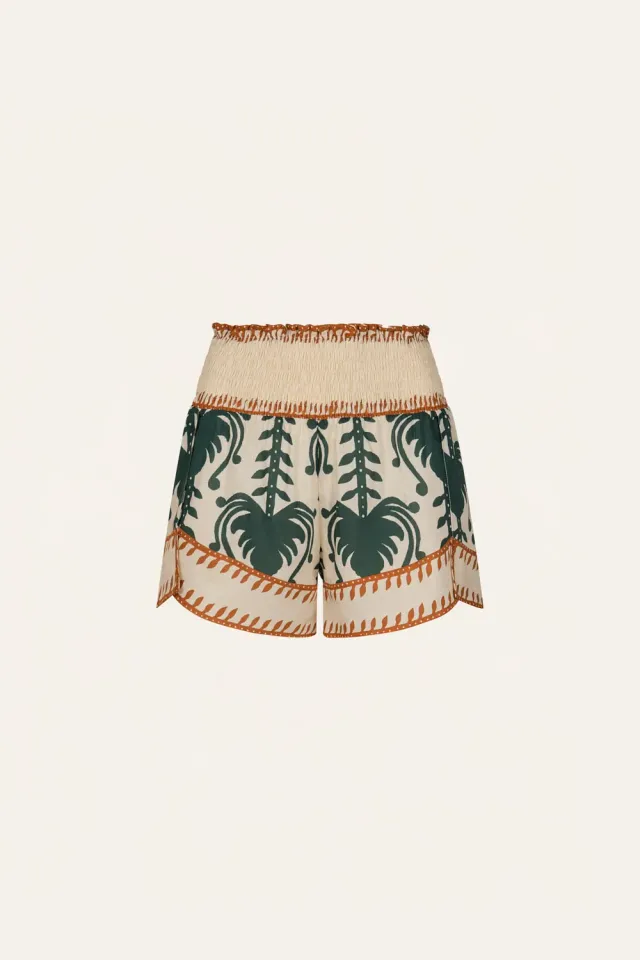 Johanna Ortiz Linka Shorts cotone verde ecru