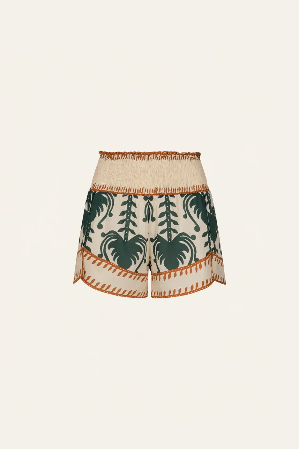 Johanna Ortiz Linka Shorts cotone verde ecru
