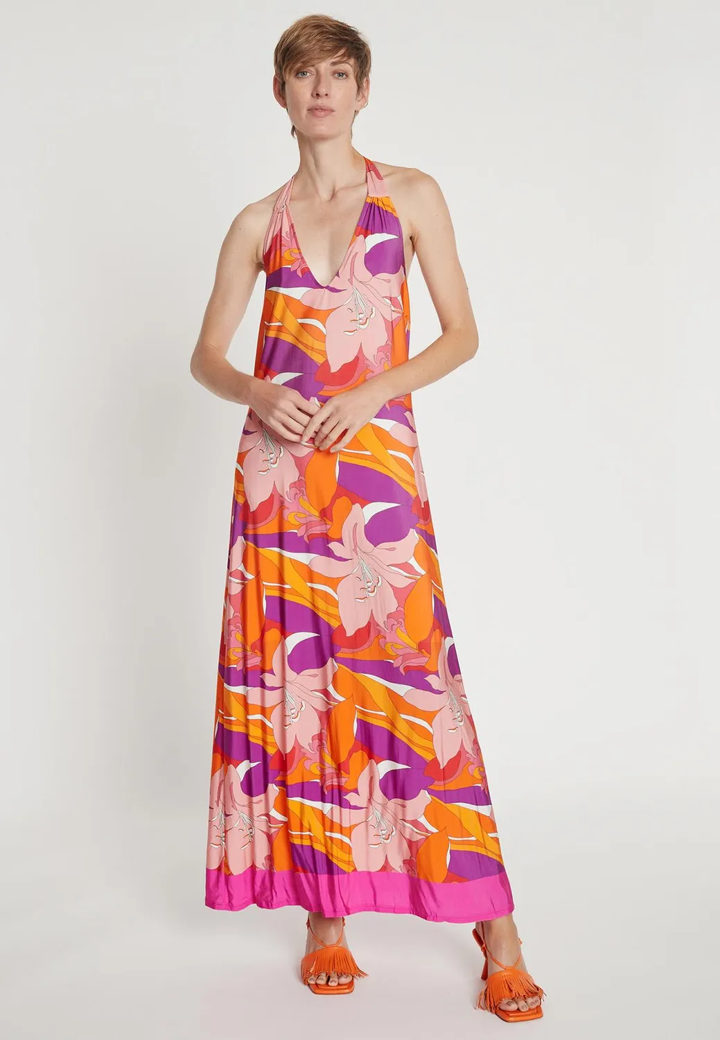 Ana Alcazar Loaly abito maxi floreale anni 70