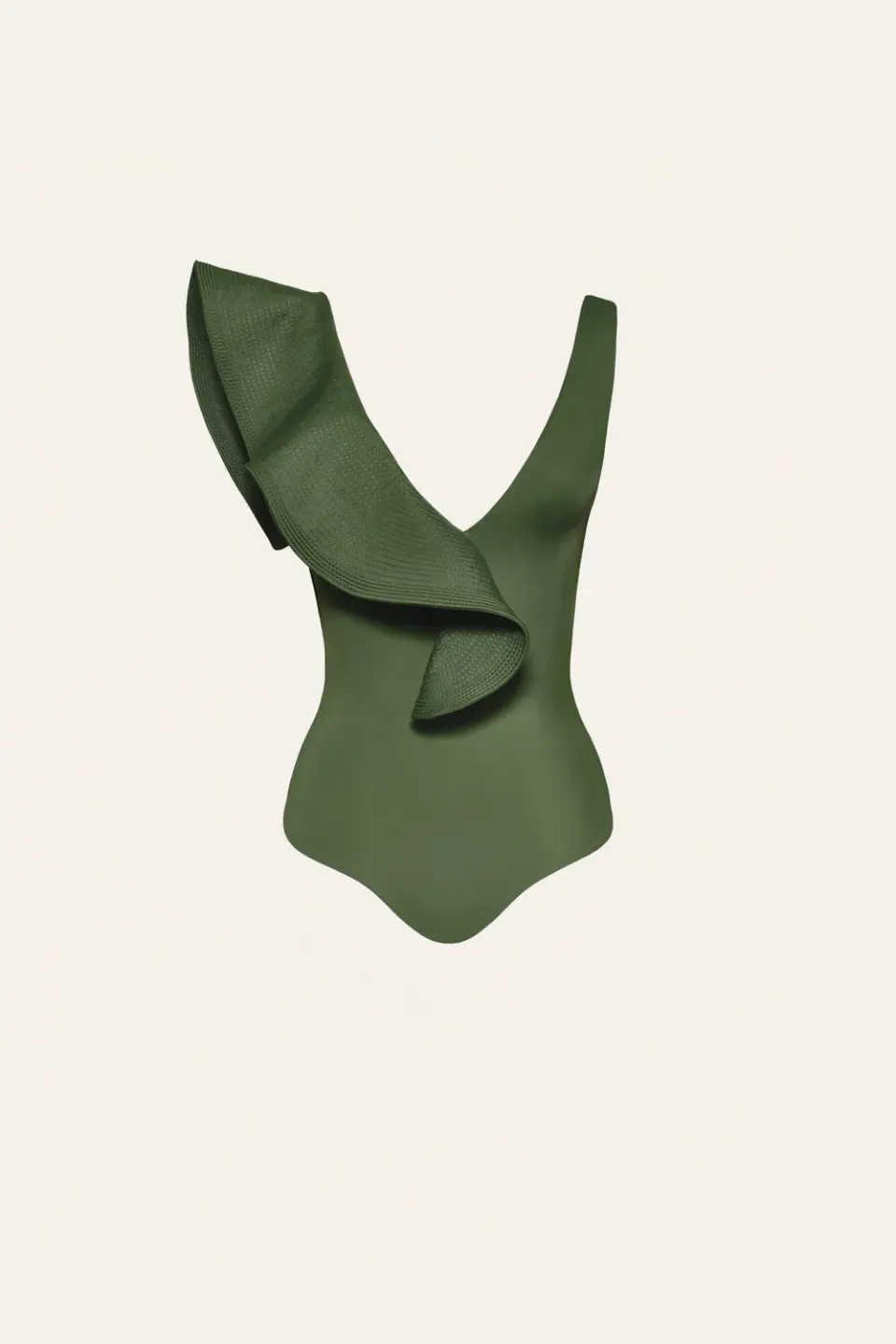 Johanna Ortiz Boleros costume intero verde volant lycra