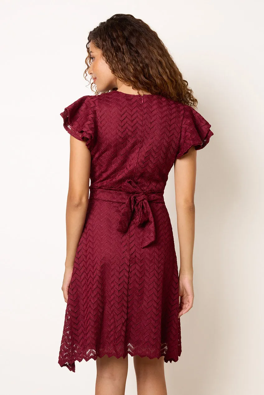 Blue Vanilla Wrap abito mini scollo V bordeaux