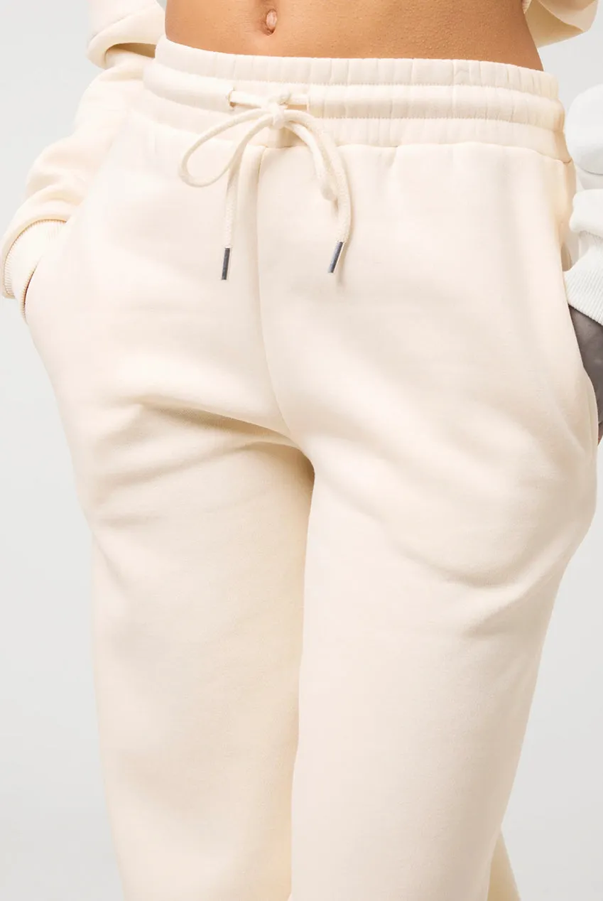 Pink Vanilla Fleece Lined joggers crema felpati