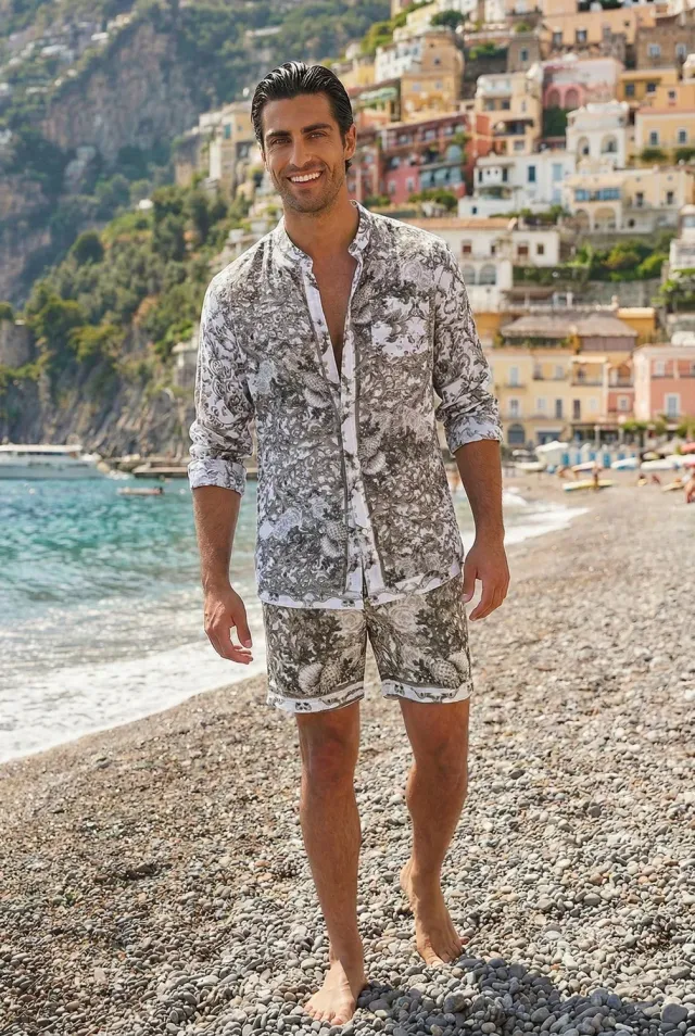 Antica Sartoria Maiolica FC205 shorts uomo cotone ecru