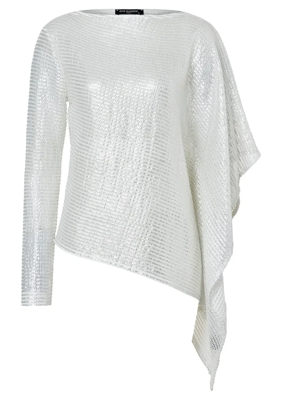 Ana Alcazar Wahina top rete bianco asimmetrico